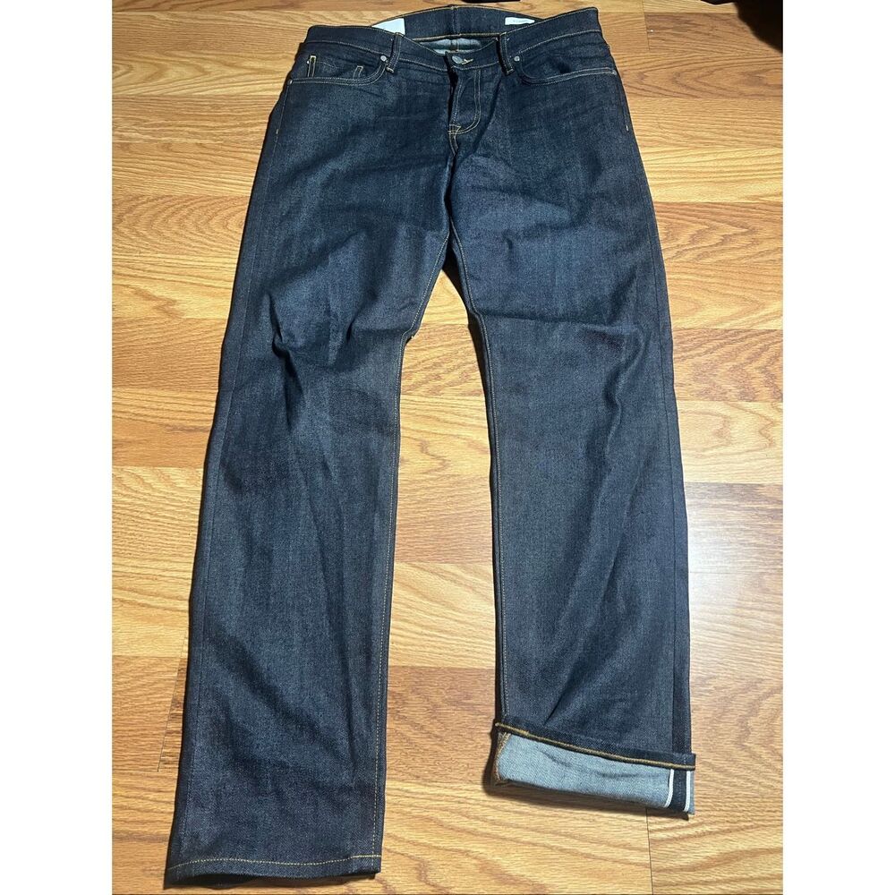 BLDWN Men’s Modern Slim Indigo Stretch Selvedge Jeans 33 (Actual 35x32)